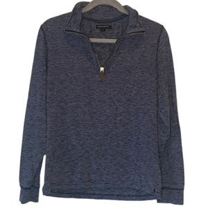 Banana Republic Womens Pullover with 1/4 Zipper Size Small Navy Blue and White